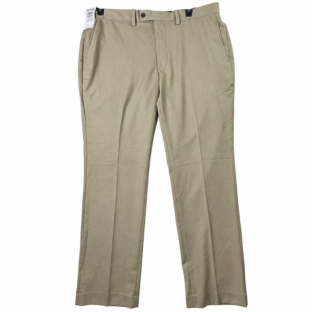 Kenneth Cole Reaction Men's Slim Fit Dress Pants Khaki Beige 38x32 NWT